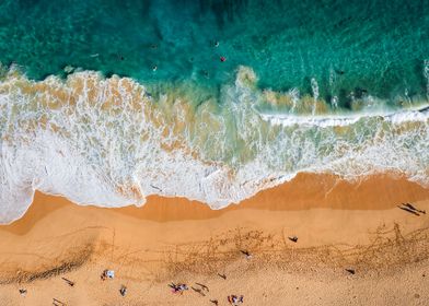 Beach aerial Oahu Hawaii