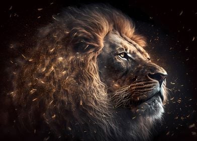 Glowing portrait of a Lion