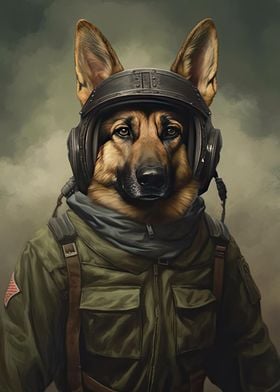 German Shepherd Soldier