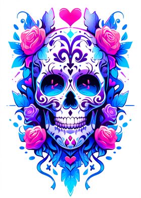 Skull and Flower