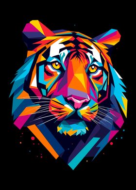 Tiger head pop art