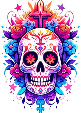 Skull and Flower