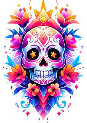 Skull and Flower