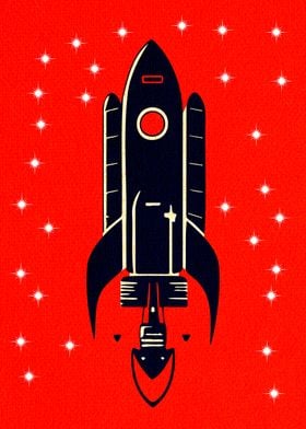 ASTRONAUT Red Star Rocket