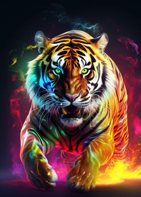 Neon Tiger Portrait