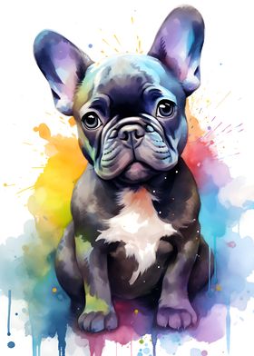 Cute Watercolor Bulldog