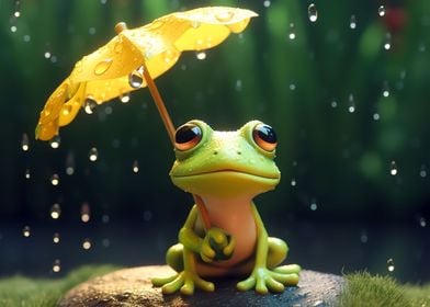 Happy Frog Rain Cute 