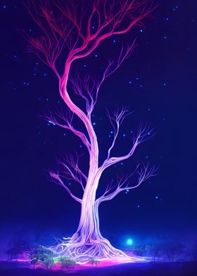 Neon forest fantasy