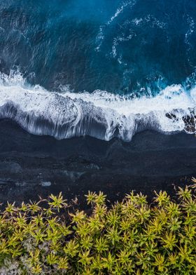 Black sand beach Hawaii