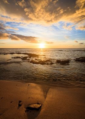 Beach and ocean sunset