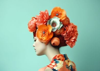 hair flowers model