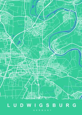 MAP LUDWIGSBURG GERMANY 