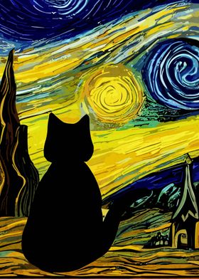 Starry Night Cat 2