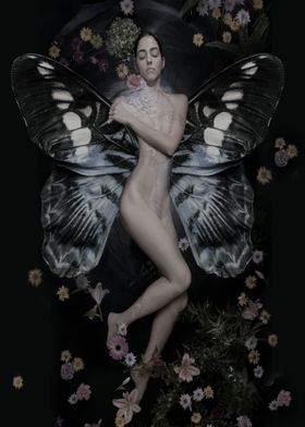 woman into a butterfly