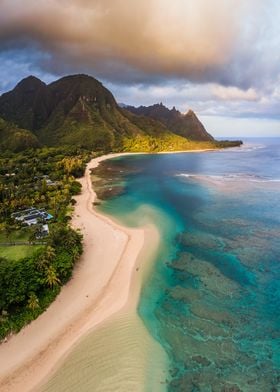 Island aerial Kauai Hawaii