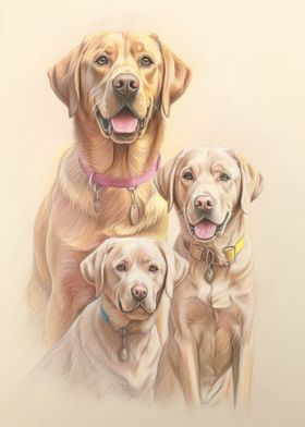 Labrador Family Sketch