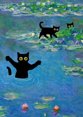 Monet Cat Waterlilies