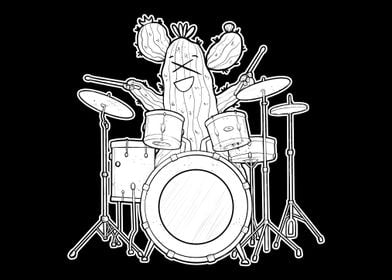 Drumming Drummer Cactus