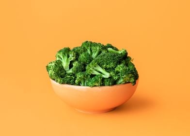 Baked broccoli in a bowl