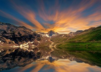 Sunset Mountain Reflection