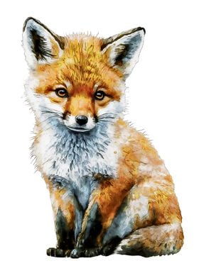 Cute Red Fox watercolor