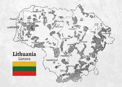 Handdrawn Lithuania Map