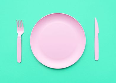 Empty pink plate