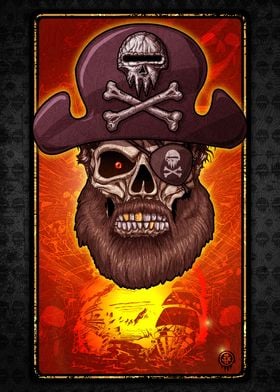 Pirate skull Blackbeard