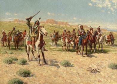 Indian Warriors On Horses