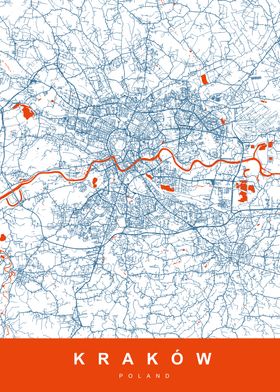 MAP KRAKOW POLAND 