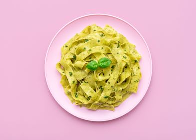 Pasta with pesto sauce