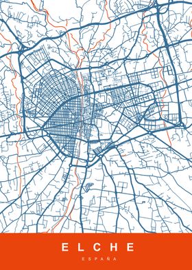 MAP ELCHE SPAIN