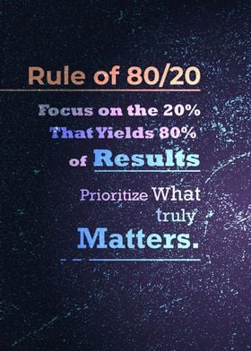 Rule of 80 20