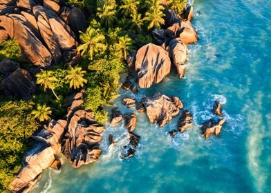 La Digue Seychelles Aerial