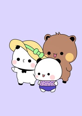 three cute bears aniaml