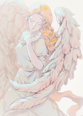 Blonde girl with wings