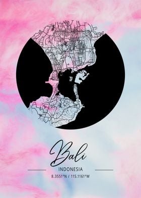 Bali Beta Watercolor Map