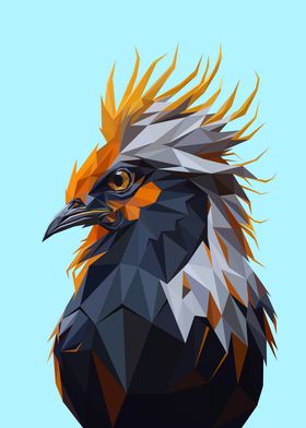 Rooster Low Poly Art