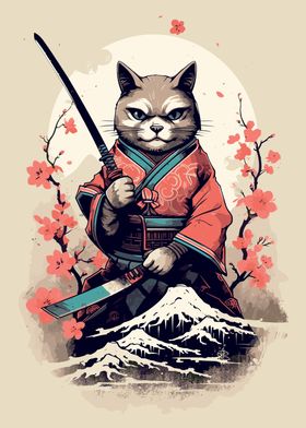 Japanese Cat Samurai