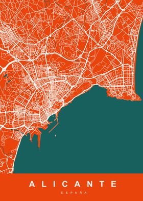 MAP ALICANTE SPAIN