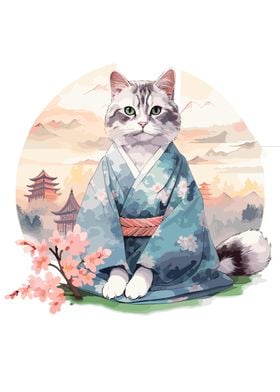 Japanese Cat Wear Kimono