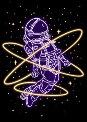 astronaut neon star