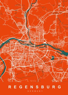 MAP REGENSBURG GERMANY 