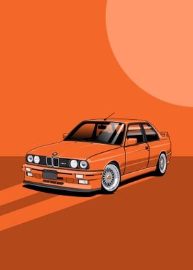 Art Car BMW E30 M3 ORANGE