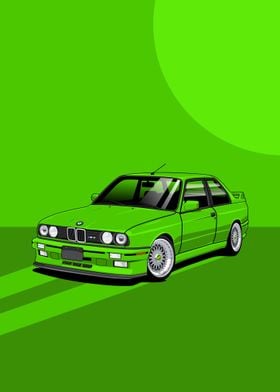 Art Car BMW E30 M3 GREEN
