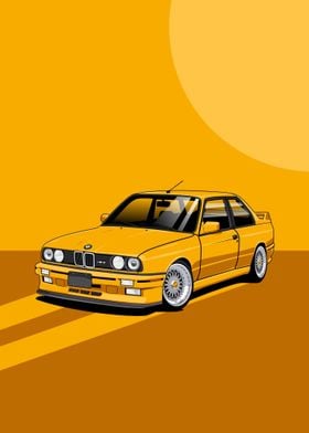Art Car BMW E30 M3 YELLOW