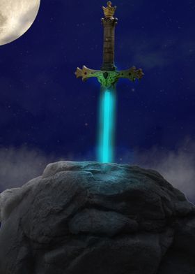 Laser sword in a rock