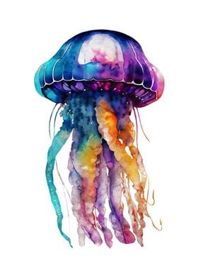 Jellyfish Watercolor Art