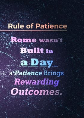 Rule of Patience