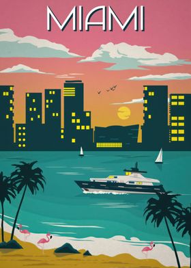 Miami Florida Travel Art